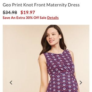 Motherhood Maternity Geo Print Knot Front